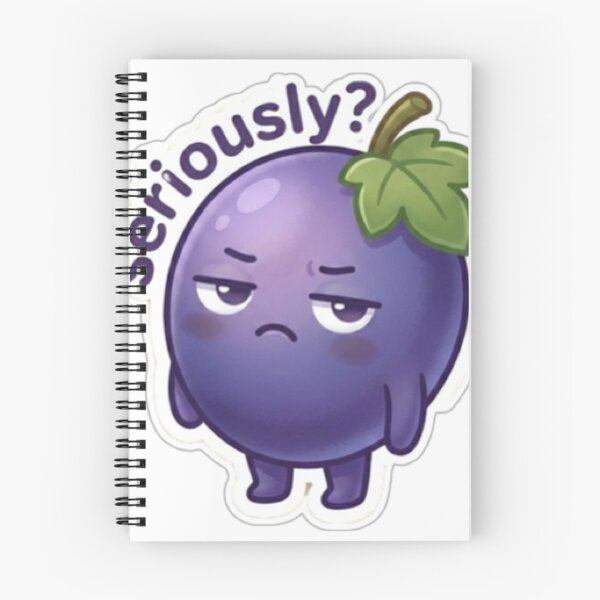 Item preview, Grape “Seriously?” Kawaii Sticker – Reaction Minimal designed and sold by Dakochaaan.