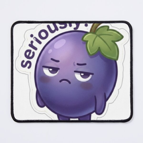 Item preview, Grape “Seriously?” Kawaii Sticker – Reaction Minimal designed and sold by Dakochaaan.