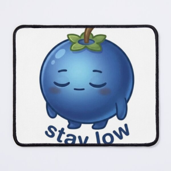 Item preview, Blueberry “Stay Low” Kawaii Sticker – Calm Minimal Mood designed and sold by Dakochaaan.