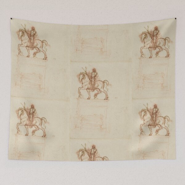 Item preview, Recto a Study for the Trivulzio Monument by Leonardo da Vinci: Equestrian Sketch Poster designed and sold by artofuniverse.