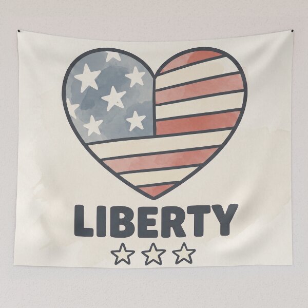 Item preview, Minimalist Watercolor Distressed USA Flag Graphic T-Shirt designed and sold by MarCinu Art.