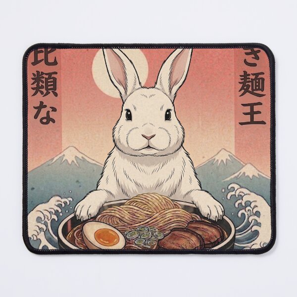 Item preview, Funny Rabbit Japanese Ramen Noodles Vintage Kanagawa Wave designed and sold by FurryHavenPH.