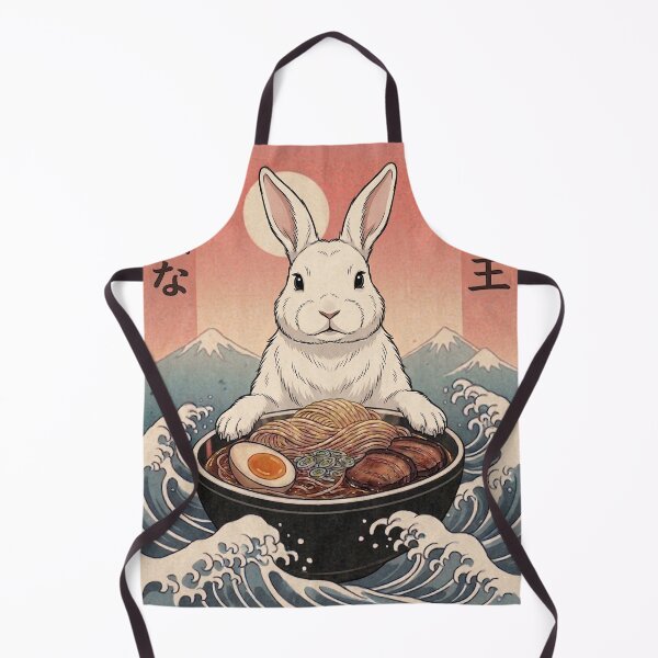 Item preview, Funny Rabbit Japanese Ramen Noodles Vintage Kanagawa Wave designed and sold by FurryHavenPH.