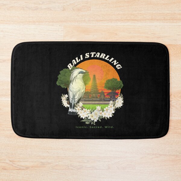 Item preview, Bali Starling Retro Sunset Temple – Iconic Indonesian Wildlife Art designed and sold by Khanz4Design.