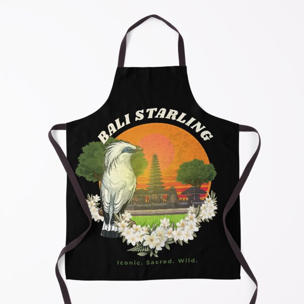 Item preview, Bali Starling Retro Sunset Temple – Iconic Indonesian Wildlife Art designed and sold by Khanz4Design.