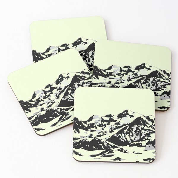 Item preview, Realistic Alpine Mountain Sticker Black White Landscape Scenic Nature Travel Design designed and sold by RafenStein.