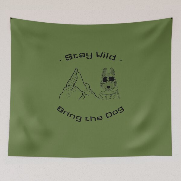 Item preview, Stay Wild Bring The Dog - Cyber K9 Shepherd - Futuristic Tactical Mountain Design designed and sold by TraceFlowPrints.