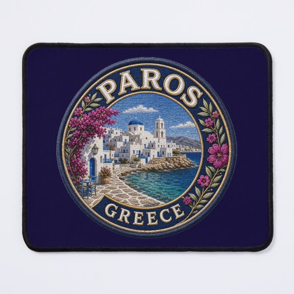 Item preview, Paros, Greece – Cycladic houses, sea route & bougainvillea designed and sold by Girih.