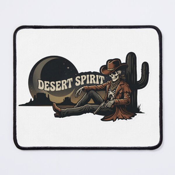 Item preview, Western Gothic Desert Spirit Skeleton Cowgirl Cowboy Dark Frontier Wavy Text designed and sold by StickyGuys.