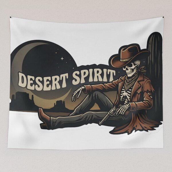 Item preview, Western Gothic Desert Spirit Skeleton Cowgirl Cowboy Dark Frontier Wavy Text designed and sold by StickyGuys.