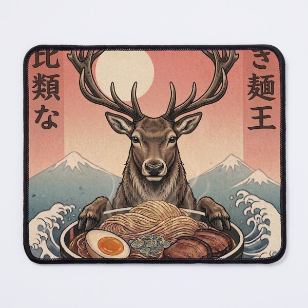 Item preview, Funny Reindeer Japanese Ramen Noodles Vintage Kanagawa Wave designed and sold by FurryHavenPH.