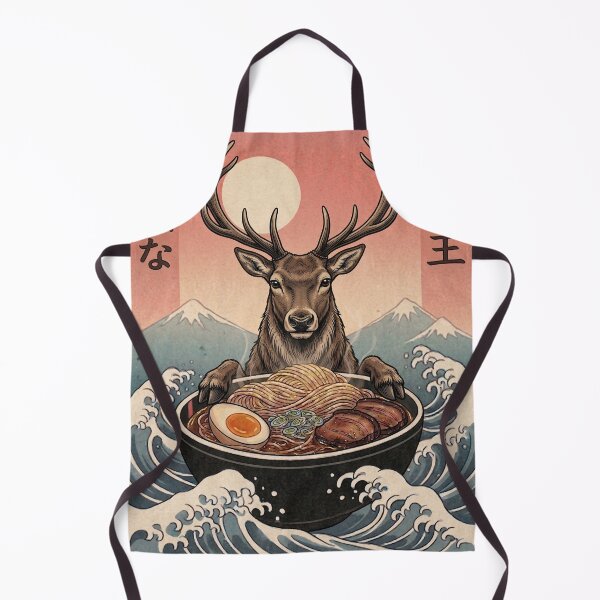Item preview, Funny Reindeer Japanese Ramen Noodles Vintage Kanagawa Wave designed and sold by FurryHavenPH.