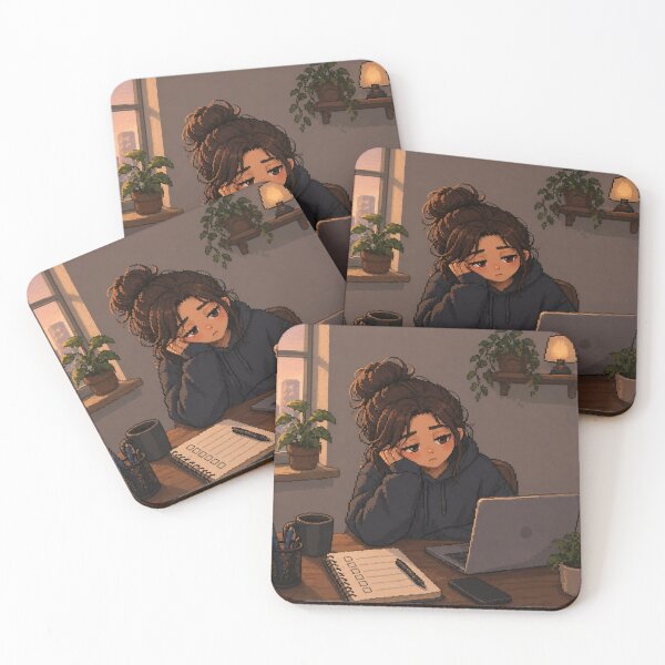 Item preview, Low Battery Mood: Cozy 3D Lofi Girl designed and sold by MoodPrintsShop.