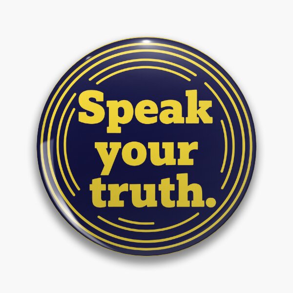 Item preview, Speak Your Truth – Yellow Retro Badge Design Statement designed and sold by Fuechse.