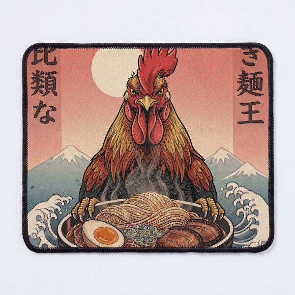 Item preview, Funny Rooster Japanese Ramen Noodles Vintage Kanagawa Wave designed and sold by FurryHavenPH.