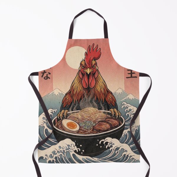 Item preview, Funny Rooster Japanese Ramen Noodles Vintage Kanagawa Wave designed and sold by FurryHavenPH.