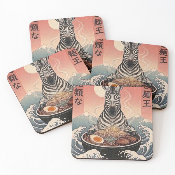 Item preview, Funny Zebra Japanese Ramen Noodles Vintage Kanagawa Wave designed and sold by FurryHavenPH.