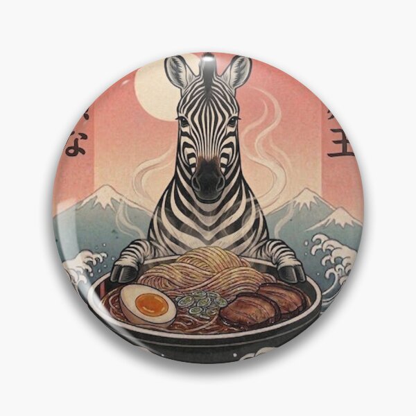 Item preview, Funny Zebra Japanese Ramen Noodles Vintage Kanagawa Wave designed and sold by FurryHavenPH.
