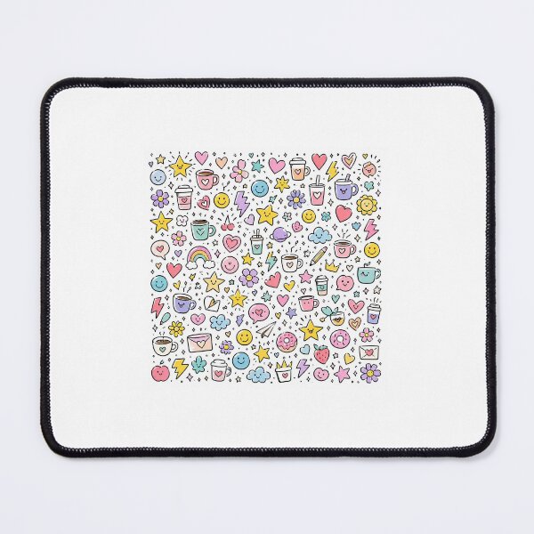 Item preview, Cute Doodle Pattern Sticker Kawaii Aesthetic Pastel Cartoon Icons Design designed and sold by TheGiggleGrid.