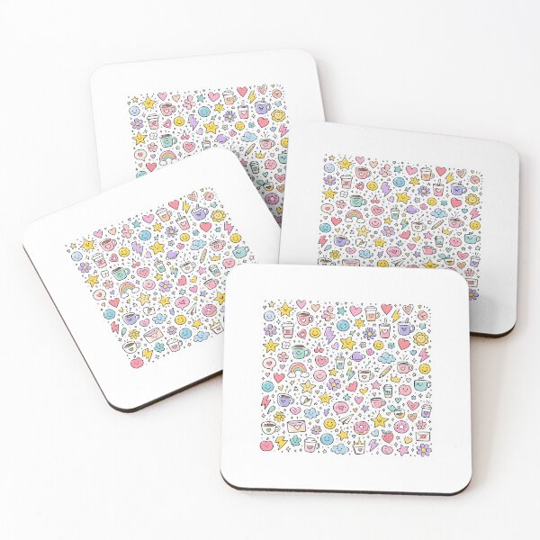 Item preview, Cute Doodle Pattern Sticker Kawaii Aesthetic Pastel Cartoon Icons Design           designed and sold by TheGiggleGrid.