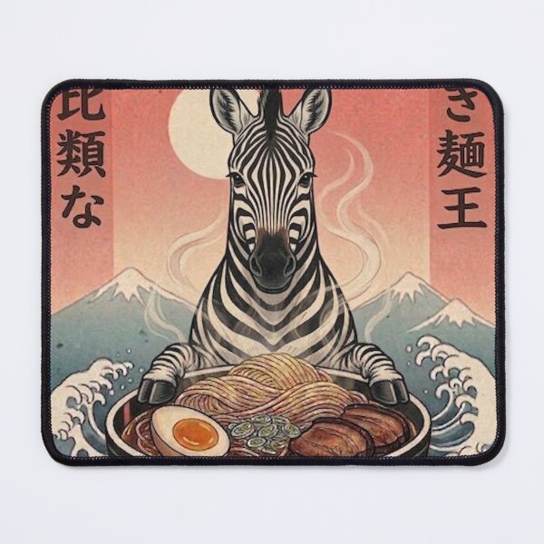 Item preview, Funny Zebra Japanese Ramen Noodles Vintage Kanagawa Wave designed and sold by FurryHavenPH.