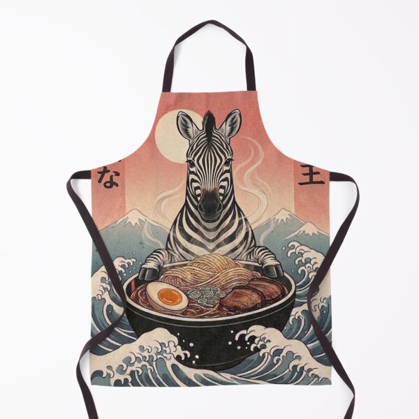 Item preview, Funny Zebra Japanese Ramen Noodles Vintage Kanagawa Wave designed and sold by FurryHavenPH.