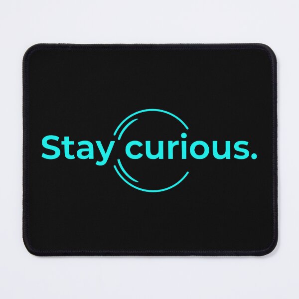 Item preview, Stay Curious – Modern quote turquoise neon design circle designed and sold by Fuechse.
