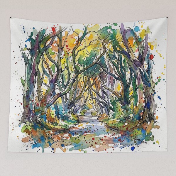 Item preview, Dark Hedges Northern Ireland Watercolour designed and sold by Printpix.