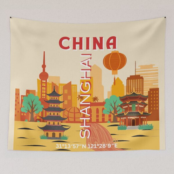 Item preview, Shanghai China Travel Retro Poster designed and sold by Magic Love Art Print.