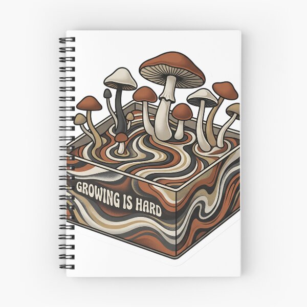 Item preview, Satisfying Mushroom Art Sarcastic Wellness Wavy Text Growing Is Hard Sensory Gift designed and sold by StickyGuys.