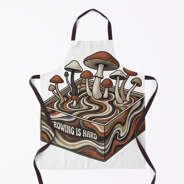 Item preview, Satisfying Mushroom Art Sarcastic Wellness Wavy Text Growing Is Hard Sensory Gift designed and sold by StickyGuys.