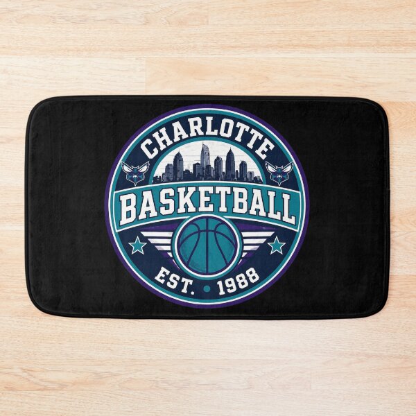 Item preview, Charlotte Basketball Retro Badge Shirt – Teal Purple Vintage Hoops Tee – City Skyline Design designed and sold by TKOprintdesigns.