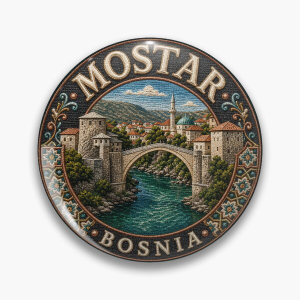 Item preview, Mostar, Bosnia – Stari Most, Old Town & River Panorama designed and sold by Girih.