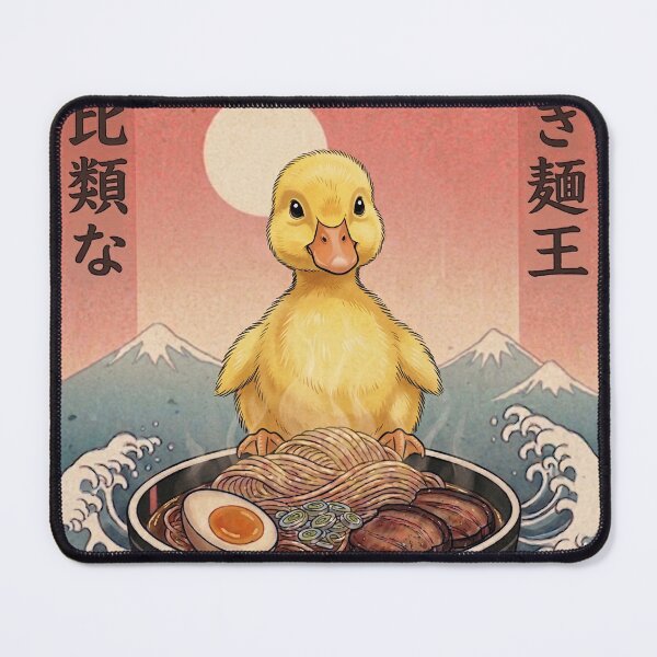Item preview, Funny Yellow Baby Duck Japanese Ramen Noodles Vintage Kanagawa Wave designed and sold by FurryHavenPH.