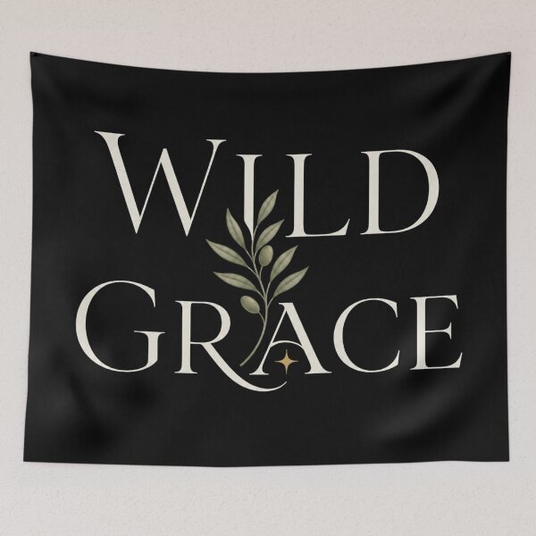 Item preview, Wild Grace Botanical Elegant Typography . Fondo oscuro designed and sold by FusiTink.