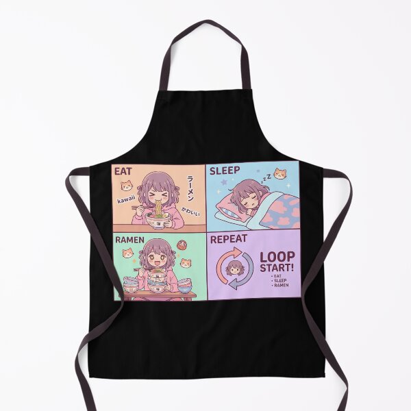 Item preview, Kawaii Anime Girl Eat Sleep Ramen Repeat Cute Food Routine Lifestyle Funny Gift designed and sold by Im-Ara.