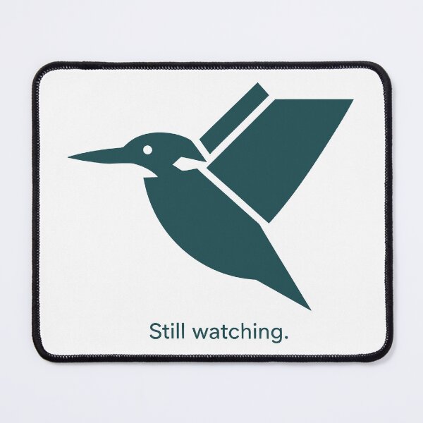 Item preview, Still Watching – Geometric Kingfisher Bird Silhouette Petrol designed and sold by Fuechse.