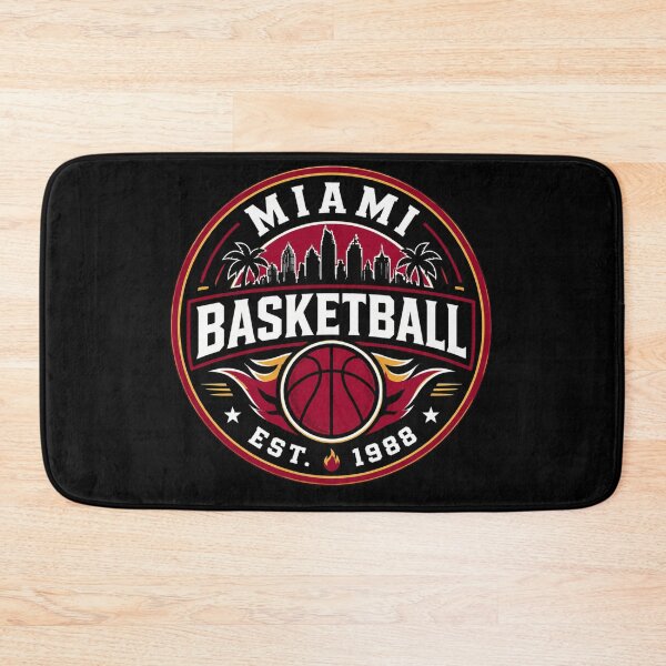 Item preview, Miami Basketball Vintage Badge Tee – Red Black Gold Retro Hoops Shirt – Skyline Design designed and sold by TKOprintdesigns.