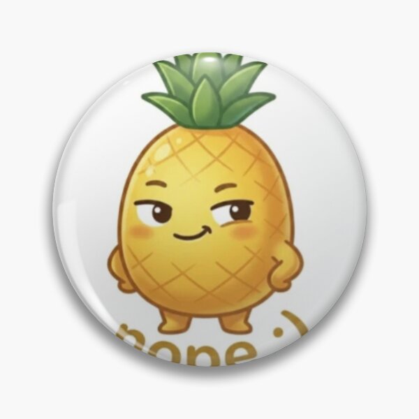 Item preview, Pineapple “Nope :)” Kawaii Sticker – Cute Reaction designed and sold by Dakochaaan.