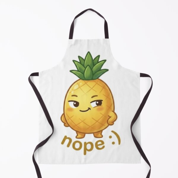 Item preview, Pineapple “Nope :)” Kawaii Sticker – Cute Reaction designed and sold by Dakochaaan.