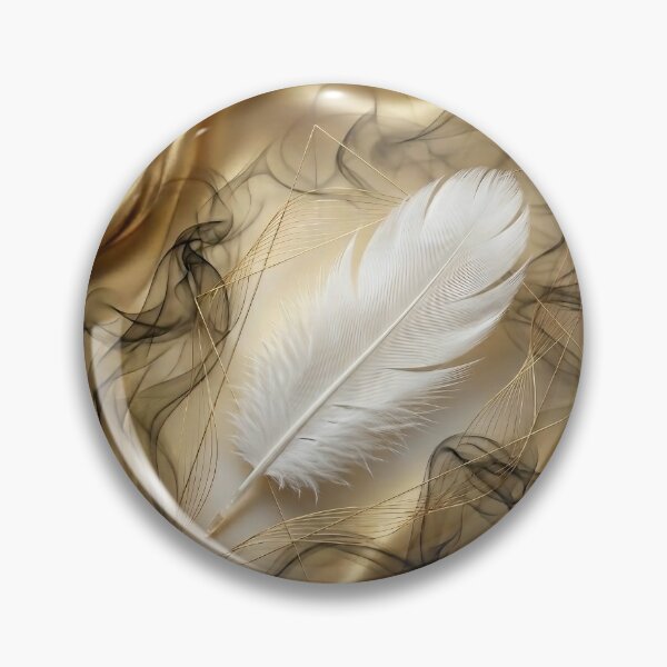 Item preview, GOLDEN ETHER: Liquid Silk & White Feather Luxury Home Decor designed and sold by Nafas Wing.