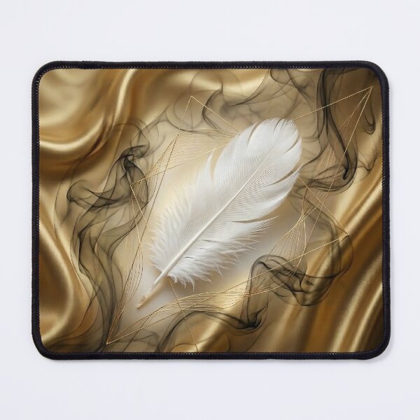 Item preview, GOLDEN ETHER: Liquid Silk & White Feather Luxury Home Decor designed and sold by Nafas Wing.