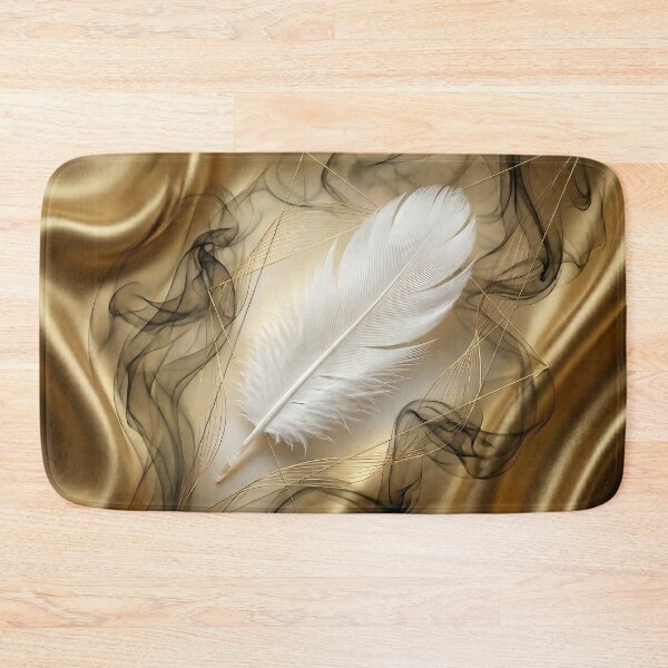 Item preview, GOLDEN ETHER: Liquid Silk & White Feather Luxury Home Decor designed and sold by Nafas Wing.