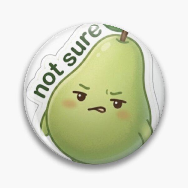 Item preview, Pear “Not Sure” Kawaii Sticker – Thinking Minimal designed and sold by Dakochaaan.