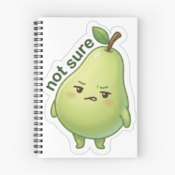 Item preview, Pear “Not Sure” Kawaii Sticker – Thinking Minimal designed and sold by Dakochaaan.