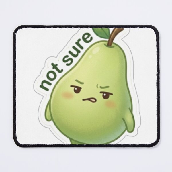 Item preview, Pear “Not Sure” Kawaii Sticker – Thinking Minimal designed and sold by Dakochaaan.