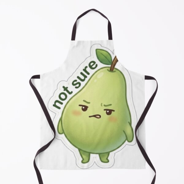 Item preview, Pear “Not Sure” Kawaii Sticker – Thinking Minimal designed and sold by Dakochaaan.