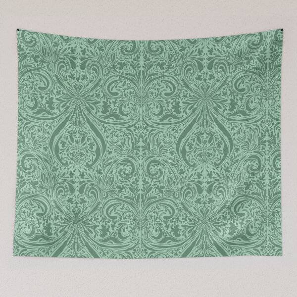 Item preview, Eucalyptus Sage Green Art Nouveau Botanical Damask designed and sold by AneissPiaf.