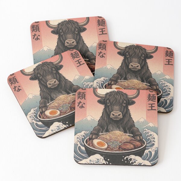 Item preview, Funny Yak Japanese Ramen Noodles Vintage Kanagawa Wave designed and sold by FurryHavenPH.