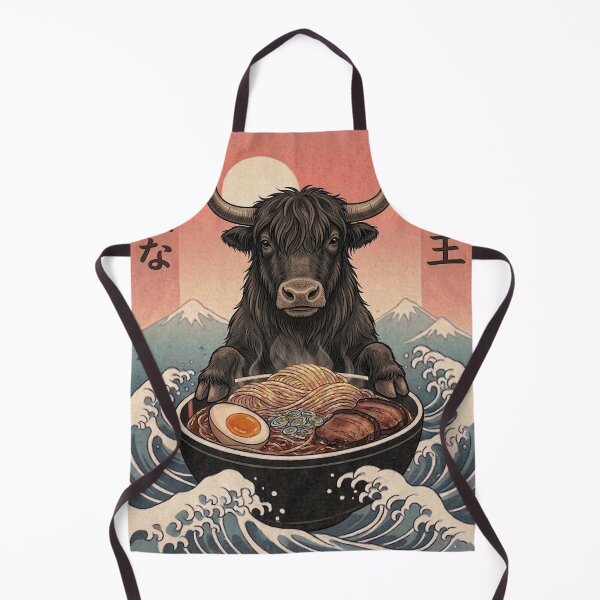 Item preview, Funny Yak Japanese Ramen Noodles Vintage Kanagawa Wave designed and sold by FurryHavenPH.